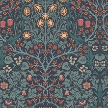 Blackthorn Navy Victorian Floral Wallpaper