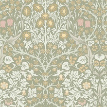 Blackthorn Sage Victorian Floral Wallpaper