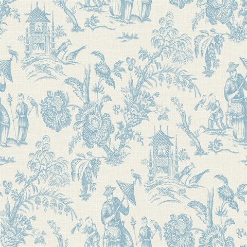 Bleu Bisque Colette Chinoiserie Wallpaper