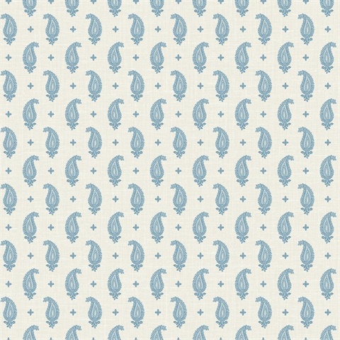 Bleu Bisque Maia Paisley Wallpaper