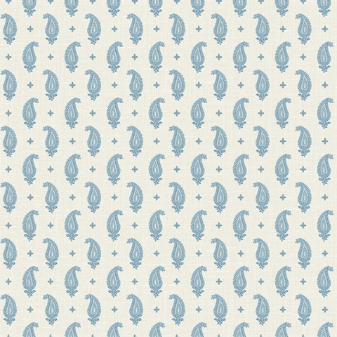 Bleu Bisque Maia Paisley Wallpaper