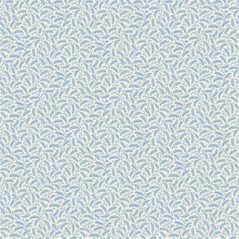 Bleu Bisque Small Sprig Leaf Cossette Wallpaper
