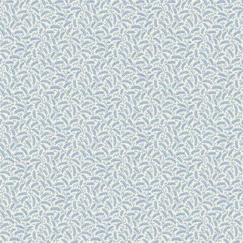 Bleu Bisque Small Sprig Leaf Cossette Wallpaper