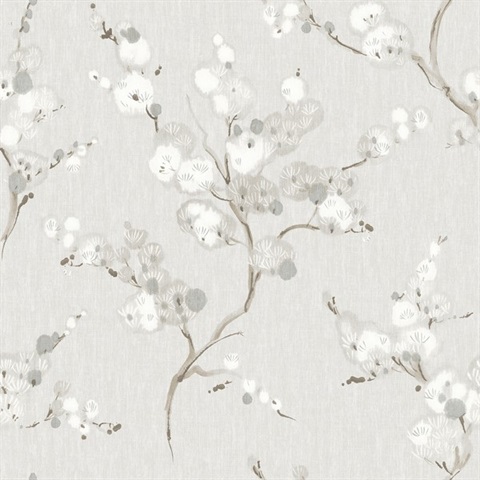 Bliss Stone Blossom Floral Vine Wallpaper