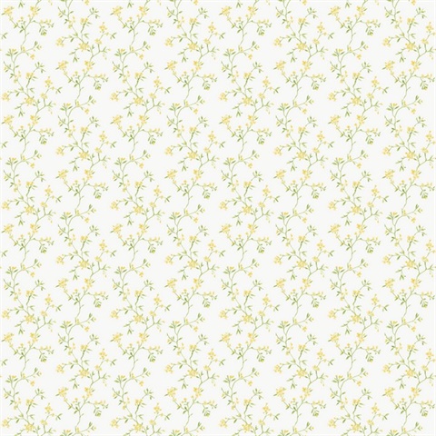 Blossom Branch Yellow Wallpaper