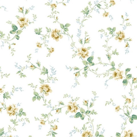 Blossom Floral Trail Floral Wheatfield & Sage Peel and Stick Wallpaper