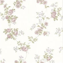 Blossom Mauve Floral Trail Wallpaper