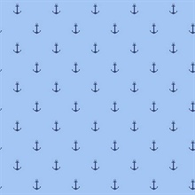 Blue Anchors Away Wallpaper