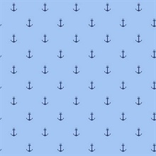 Blue Anchors Away Wallpaper