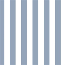 Blue and Denim Vertical 1.25in Regency Stripe Prepasted Wallpaper