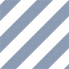 Blue and White Diagonal Stripe Prepasted Wallpaper