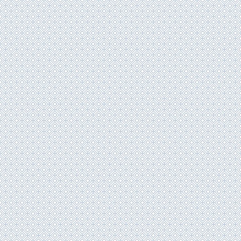 Blue Art Deco Diamon Grid Wallpaper