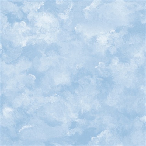 Blue Atrium Clouds Peel and Stick Wallpaper