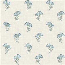 Blue Bell & Herb Small Lotus Branch Floral Wallpaper