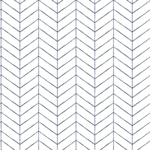 Blue Bison Blue Herringbone Wallpaper