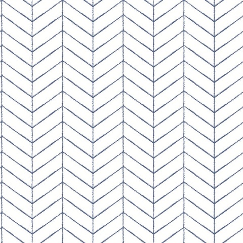 Blue Bison Blue Herringbone Wallpaper