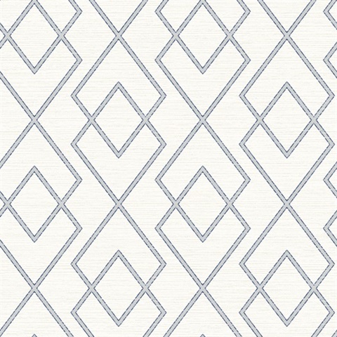 Blue Blaze Blue Trellis Wallpaper