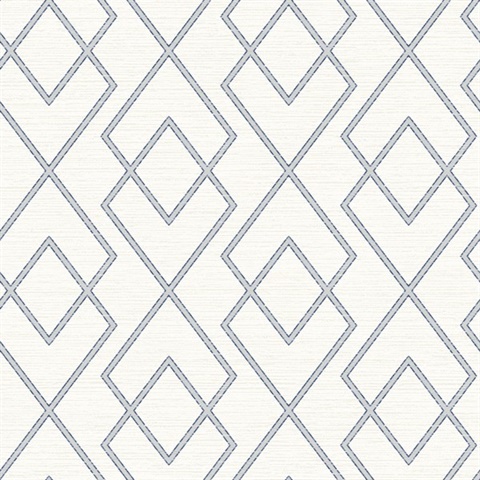 Blue Blaze Blue Trellis Wallpaper