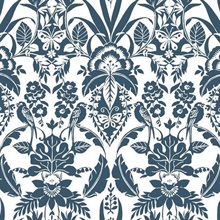 Blue Botanical Damask