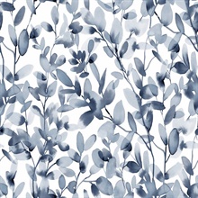 Blue Botany Vines Peel and Stick Wallpaper