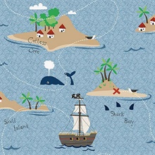 Blue Buried Treasure Pirate Wallpaper