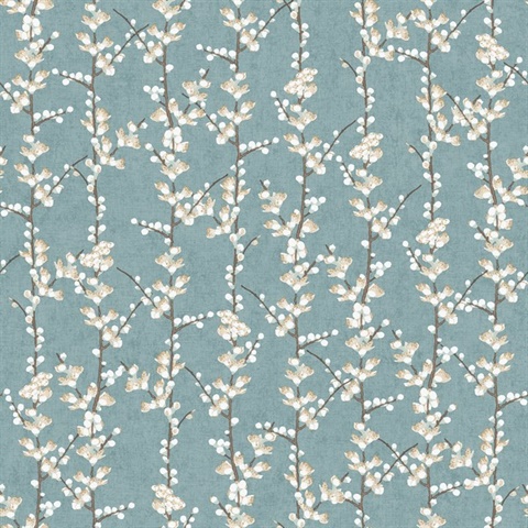 Blue Cherry Blossom Vertical Tree Wallpaper