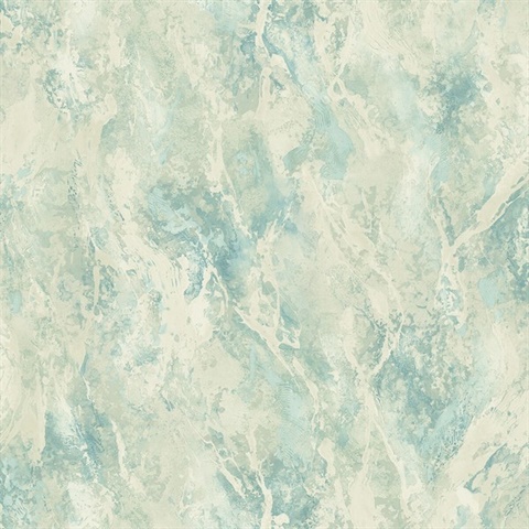 Blue Commercial Marble Faux Finish Wallpaper