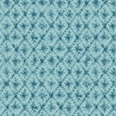 Blue Commercial Shibori Geometric Wallpaper