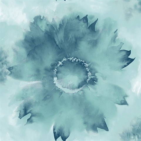 Blue Commercial Sunflower Wallpaper