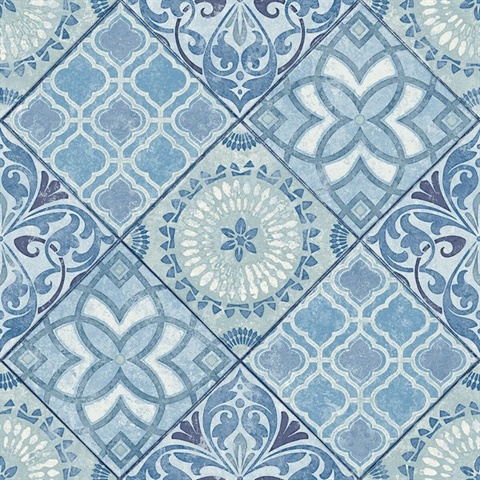 Blue Commercial Tile Wallpaper