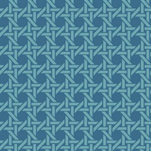 Blue Commercial Wicker Geometric Wallpaper