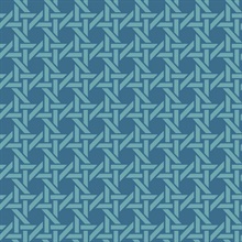 Blue Commercial Wicker Geometric Wallpaper