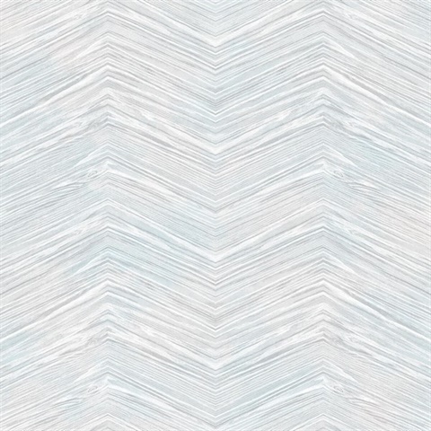 Blue Commercial Wood Chevron Wallpaper