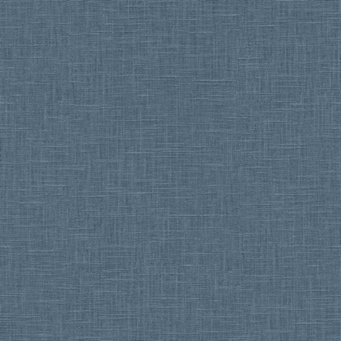 Blue Crosshatch Linen Wallpaper