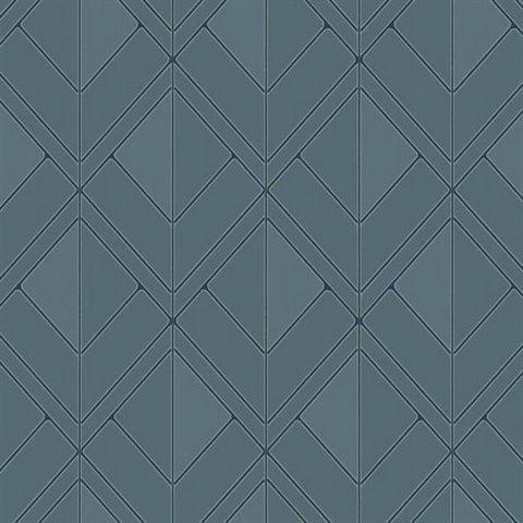 Blue Diamond Shadow Geometric Wallpaper