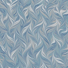 Blue Ebru Swirls Peel and Stick Wallpaper