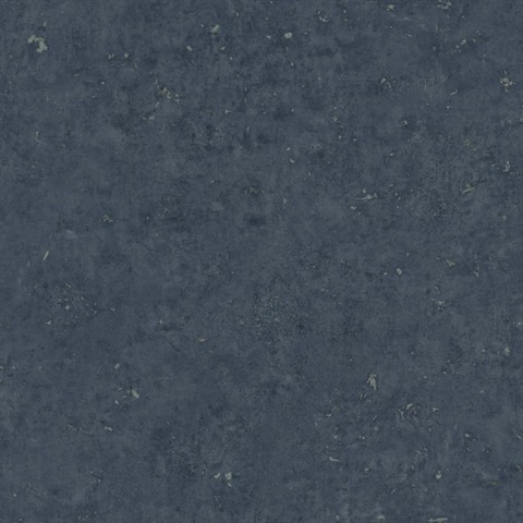 Blue Faux Concrete Stone Wallpaper