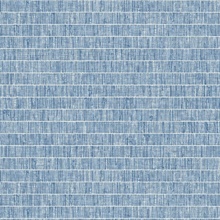 Blue Faux Grass Horizontal Stripe Wallpaper