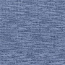 Blue Faux Linen Weave Wallpaper