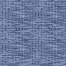 Blue Faux Linen Weave Wallpaper