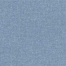 Blue Faux Woven Linen Textured Wallpaper