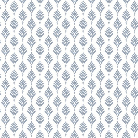 Blue French Scallop Wallpaper