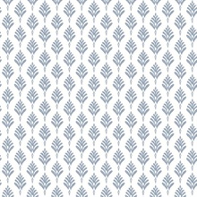 Blue French Scallop Wallpaper
