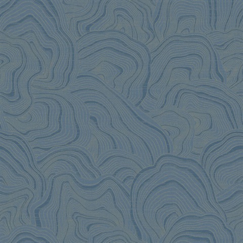 Blue Geodes Modern Faux Crystal Wallpaper
