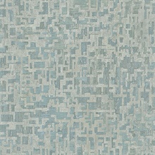Blue Geometric Modern Maze Wallpaper