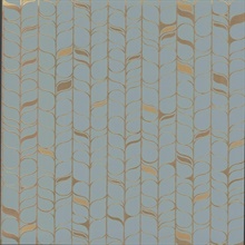 Blue & Gold Perfect Petals Metallic Foil Texture Stripe Wallpaper