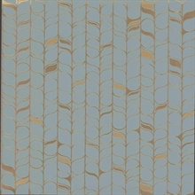 Blue & Gold Perfect Petals Metallic Foil Texture Stripe Wallpaper