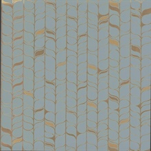 Blue &amp; Gold Perfect Petals Metallic Foil Texture Stripe Wallpaper