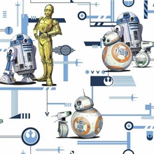 Blue & Gold Star Wars: The Rise of Skywalker, Droids! Wallpaper