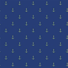 Blue & Green Anchors Away Wallpaper